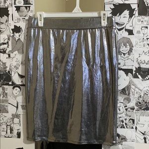 Love More metallic silver bodycon skirt